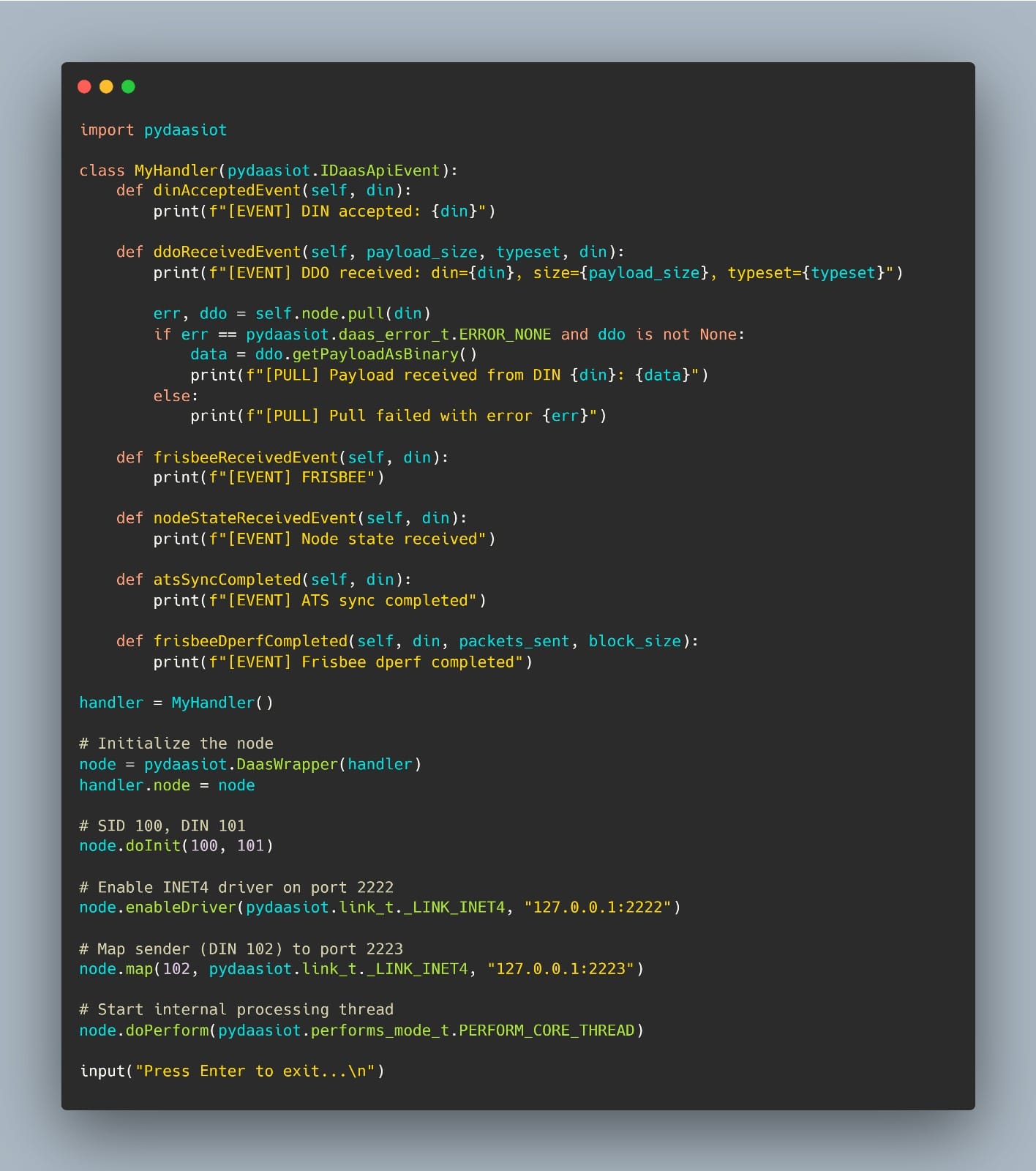 Receiver Node Implementation